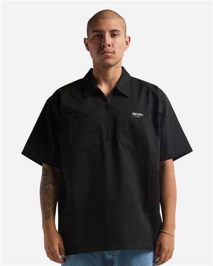 Unisex Quarter-Zip Short Sleeve Work Shirt