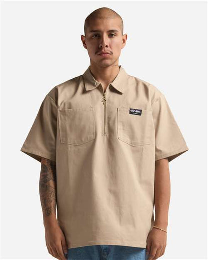 Unisex Quarter-Zip Short Sleeve Work Shirt