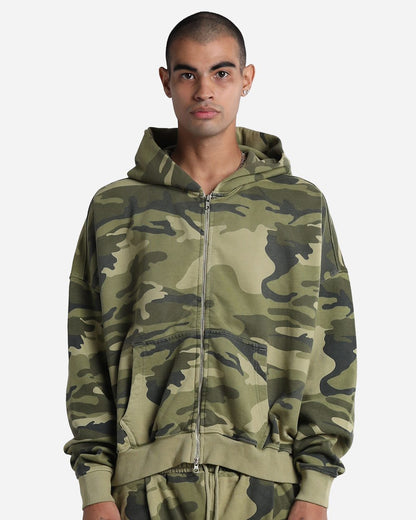 Unisex Garment-Dyed Cropped Full-Zip Hoodie Sweatshirt