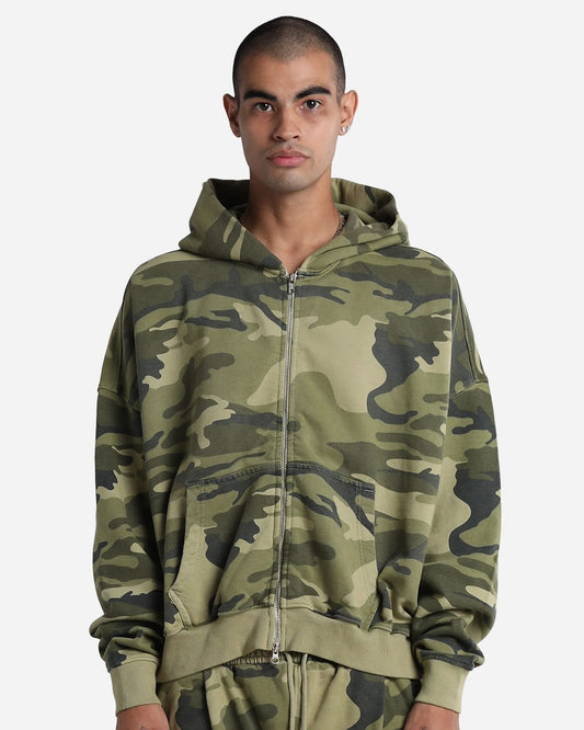 Unisex Garment-Dyed Cropped Full-Zip Hoodie Sweatshirt